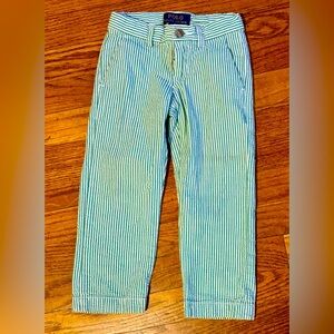 Ralph Lauren Green and White Seersucker Pants size 3